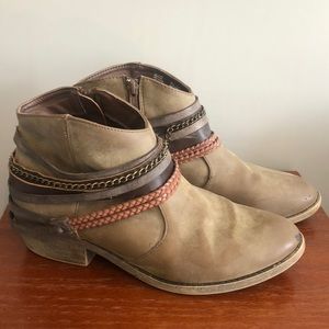Brown booties women’s size 10